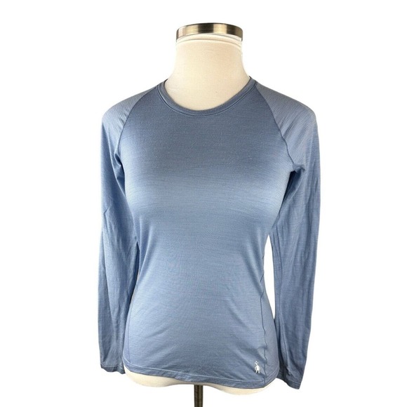 Smartwool Blue Raglan Long Sleeve Tee Fitted - Picture 2 of 15